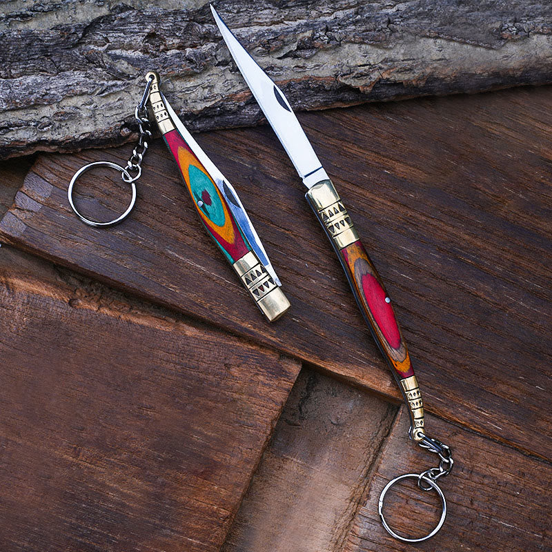 Couteau pliant en laiton coloré, main de Bouddha et collier en redstone - image 4