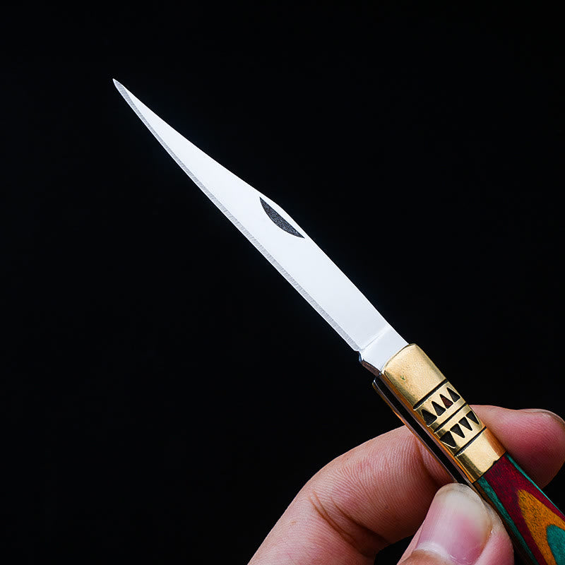 Couteau pliant en laiton coloré, main de Bouddha et collier en redstone - image 4