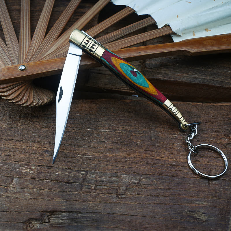 Couteau pliant en laiton coloré, main de Bouddha et collier en redstone - image 5