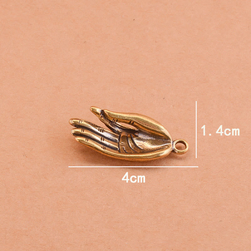 Couteau pliant en laiton coloré, main de Bouddha et collier en redstone - image 8