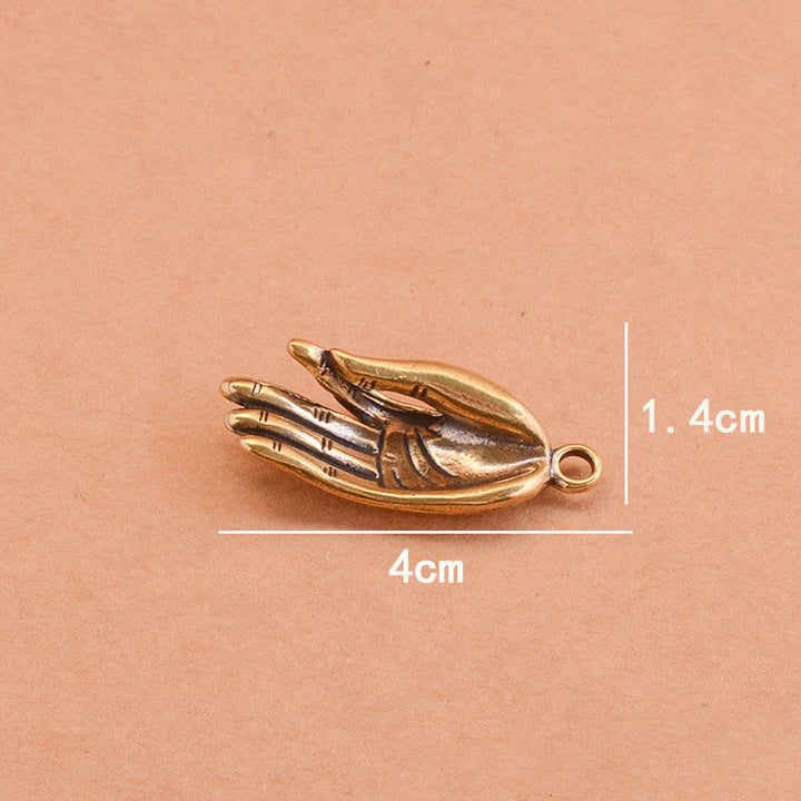 Couteau pliant en laiton coloré, main de Bouddha et collier en redstone - image 8