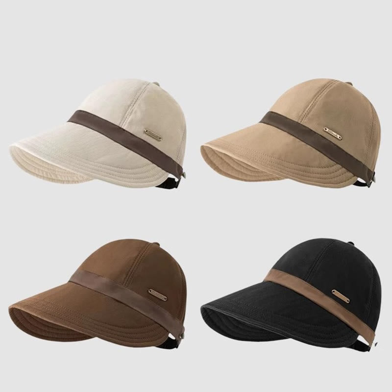 Chapeau de pêcheur pour femme à large bord ajustable et à blocs de couleurs - image 0