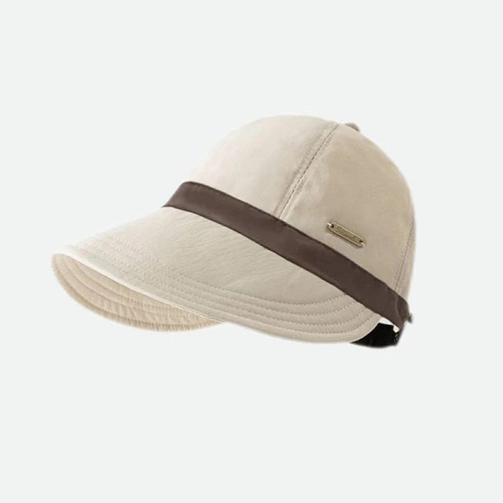 Chapeau de pêcheur pour femme à large bord ajustable et à blocs de couleurs - Beige - Réglable (environ 54 à 60 cm) - image 2