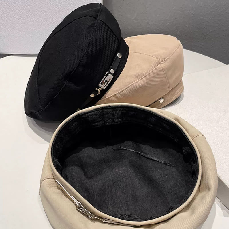 Béret femme à boucle métallique simple, tendance hiver - image 2