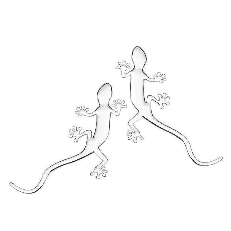 1 paire d'autocollants métalliques gecko pour voiture - Argent - image 8