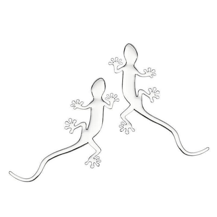 1 paire d'autocollants métalliques gecko pour voiture - Argent - image 8