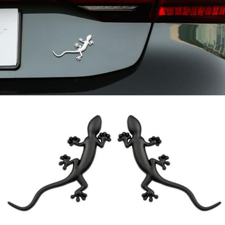 1 paire d'autocollants métalliques gecko pour voiture - image 0