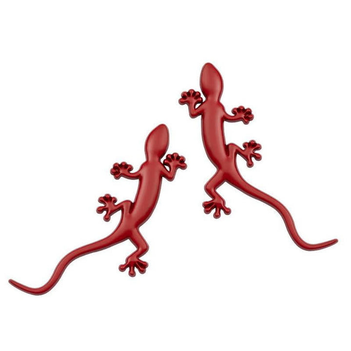 1 paire d'autocollants métalliques gecko pour voiture - Rouge - image 7