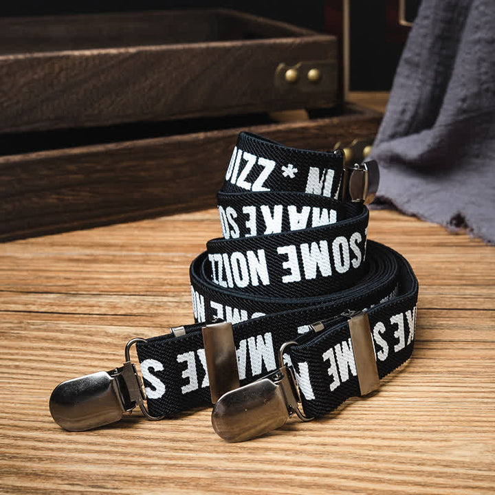 Bretelles élastiques en Y imprimées en noir et blanc - image 2