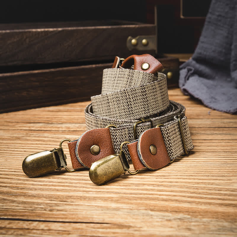 Bretelles élastiques en Y style décontracté kaki foncé - image 2