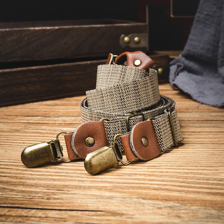 Bretelles élastiques en Y style décontracté kaki foncé - image 2