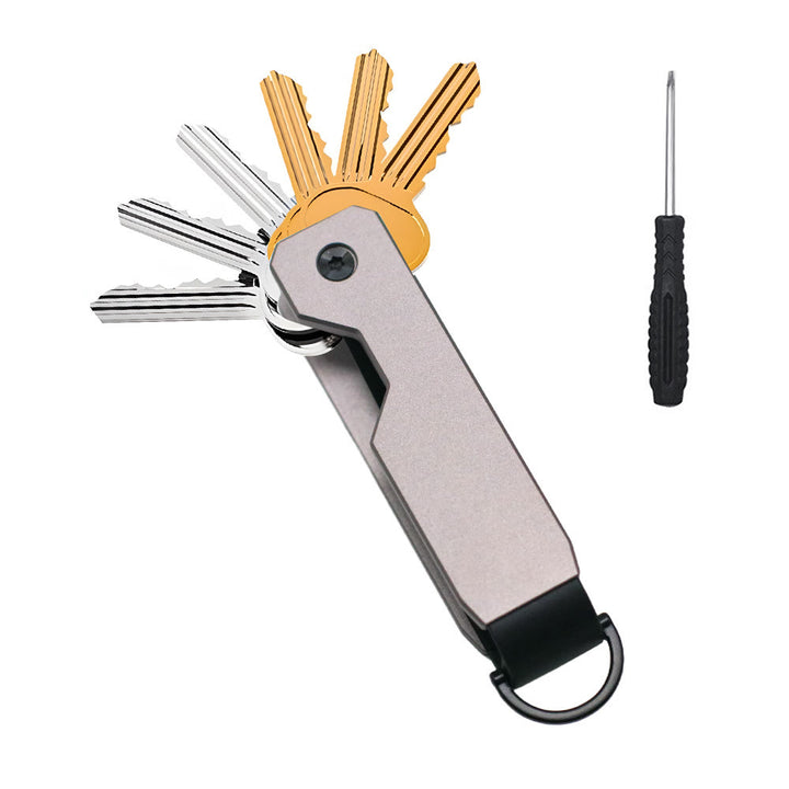 Organisateur de clés portable en métal, anti-perte et peu encombrant - Gris - image 10