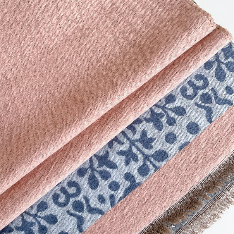 Écharpe chaude à motif patchwork de fleurs et de feuilles - image 2