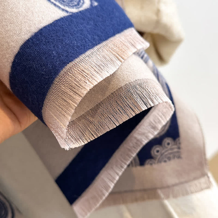 Écharpe chaude double face à motif cachemire complexe - image 2