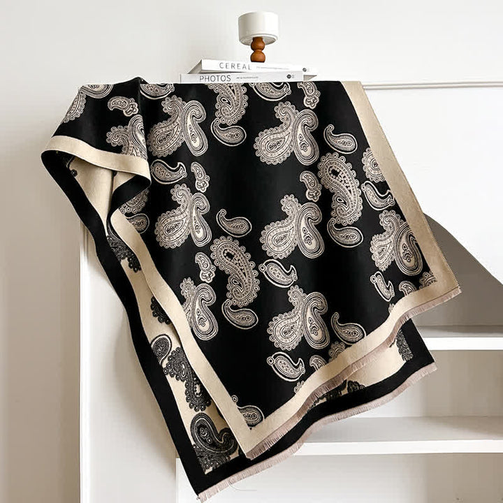 Écharpe chaude double face à motif cachemire complexe - image 4