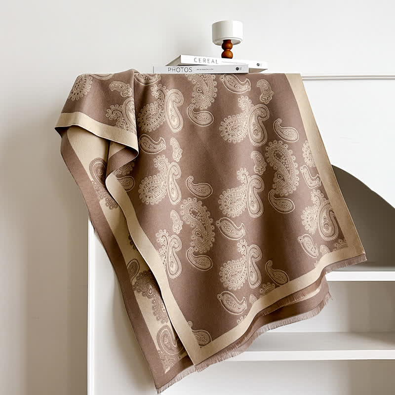 Écharpe chaude double face à motif cachemire complexe - image 7