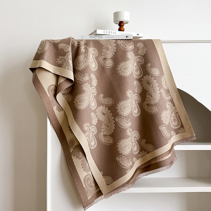 Écharpe chaude double face à motif cachemire complexe - image 7