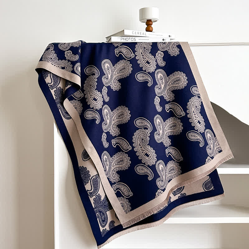 Écharpe chaude double face à motif cachemire complexe - image 1