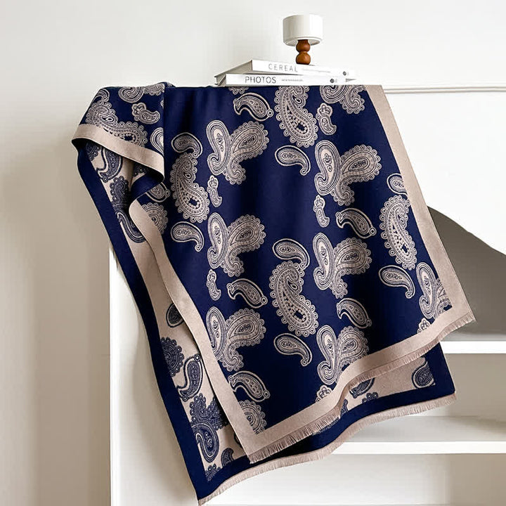 Écharpe chaude double face à motif cachemire complexe - image 1