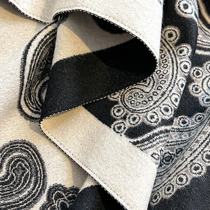 Écharpe chaude double face à motif cachemire complexe - image 5