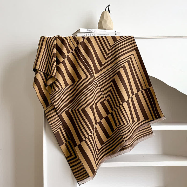 Écharpe à rayures géométriques éblouissantes, inspirée de l'art optique - image 3