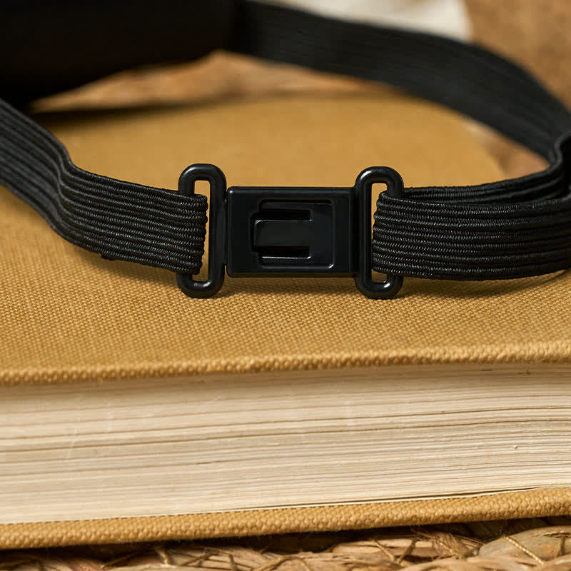 Cravate créative en forme de nœud à strass et motif pied-de-poule noir - image 3