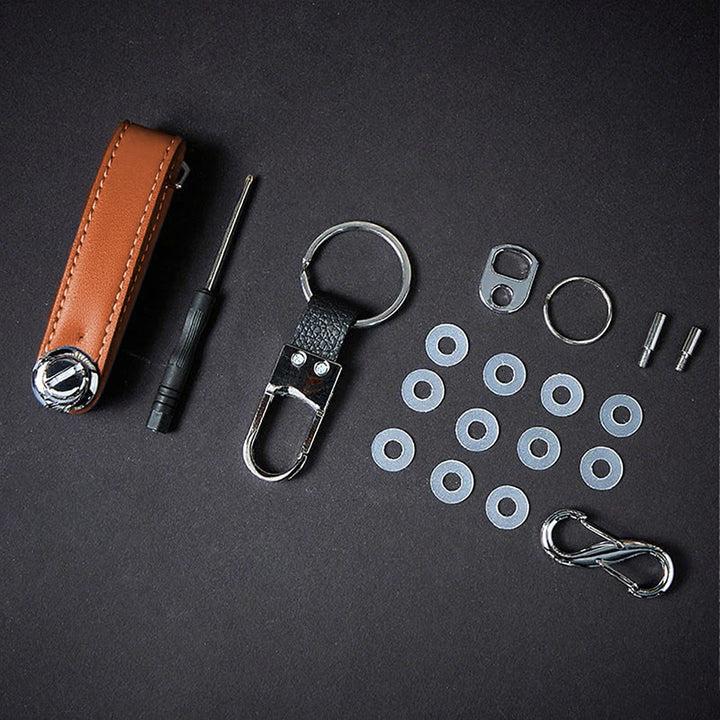 Organiseur de clés portable en cuir antivol de grande capacité - Orange - image 9