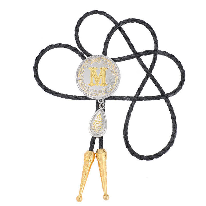 Cravate bolo avec initiales de A à Z et pendentif en forme de larme - image 27