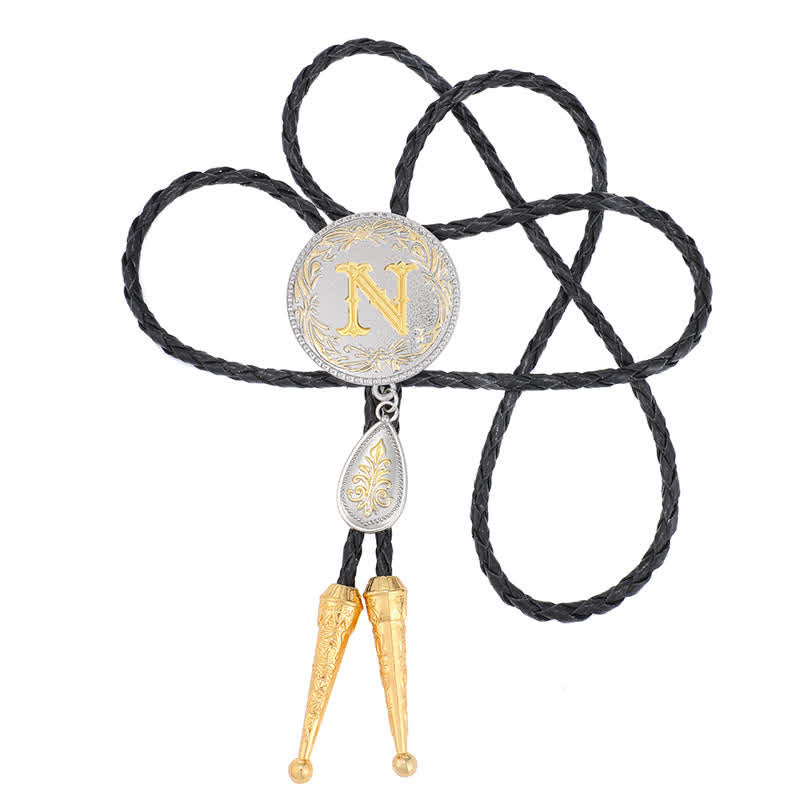 Cravate bolo avec initiales de A à Z et pendentif en forme de larme - image 29