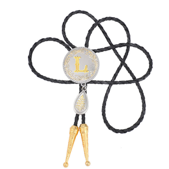 Cravate bolo avec initiales de A à Z et pendentif en forme de larme - image 25