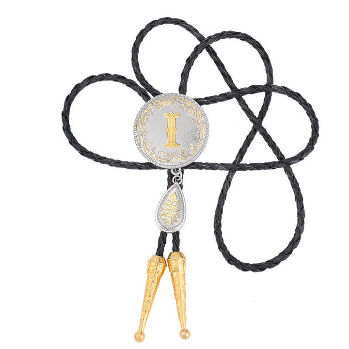 Cravate bolo avec initiales de A à Z et pendentif en forme de larme - image 19