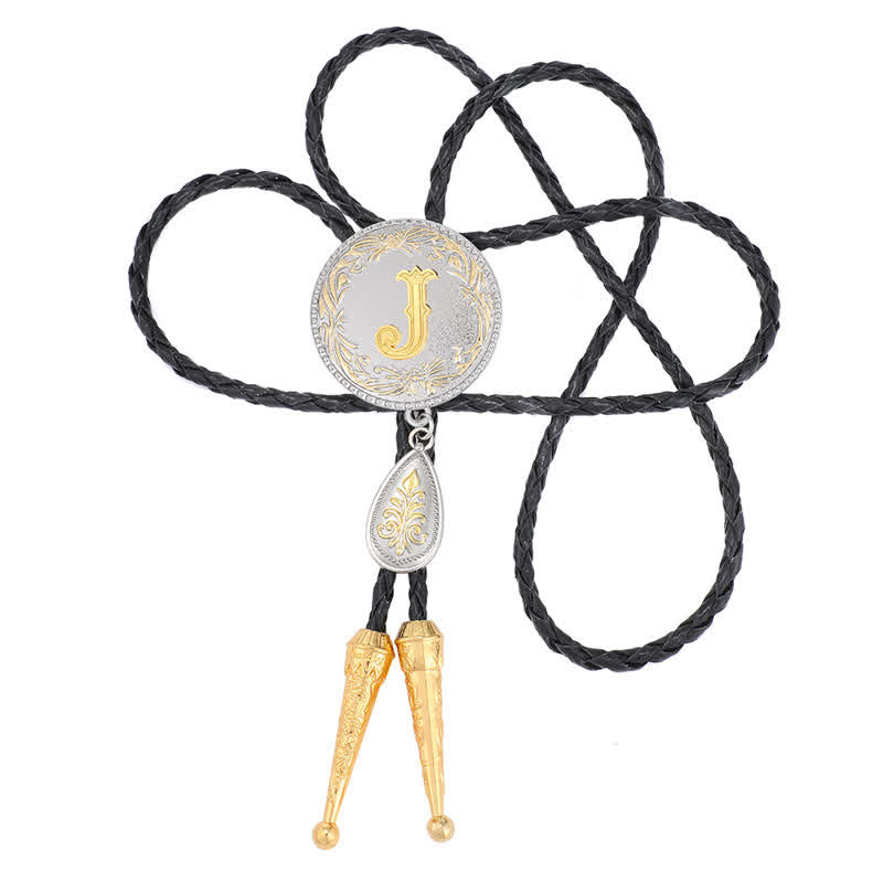 Cravate bolo avec initiales de A à Z et pendentif en forme de larme - image 21