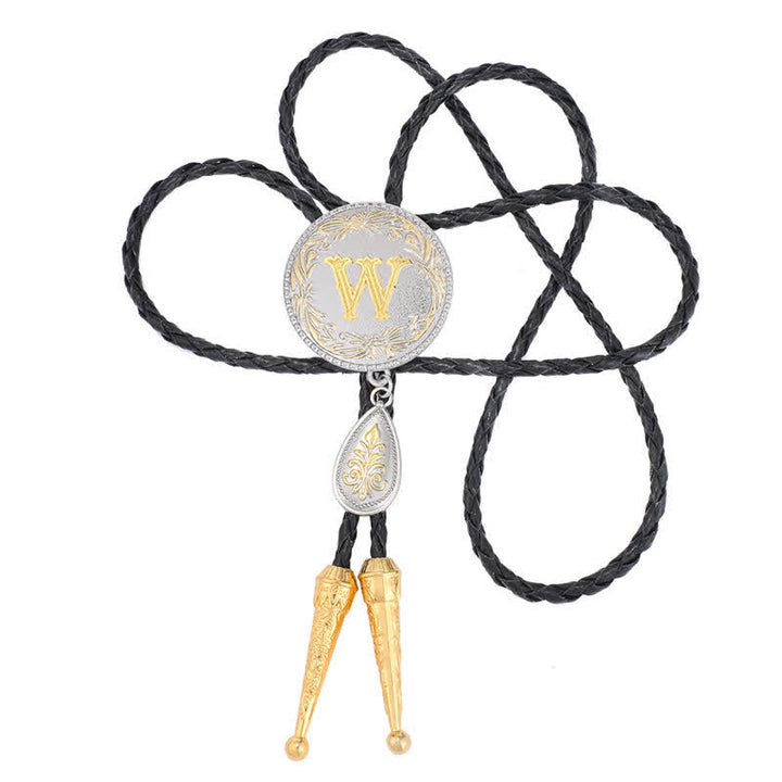 Cravate bolo avec initiales de A à Z et pendentif en forme de larme - image 45