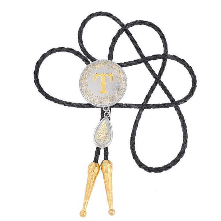 Cravate bolo avec initiales de A à Z et pendentif en forme de larme - image 39