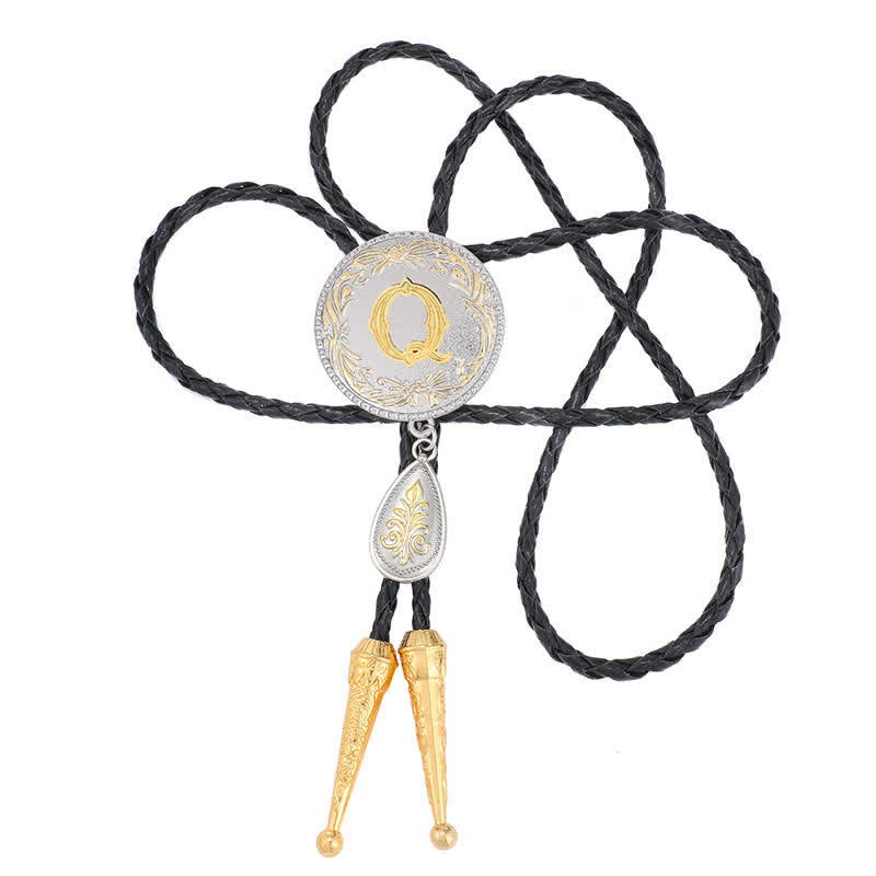 Cravate bolo avec initiales de A à Z et pendentif en forme de larme - image 35