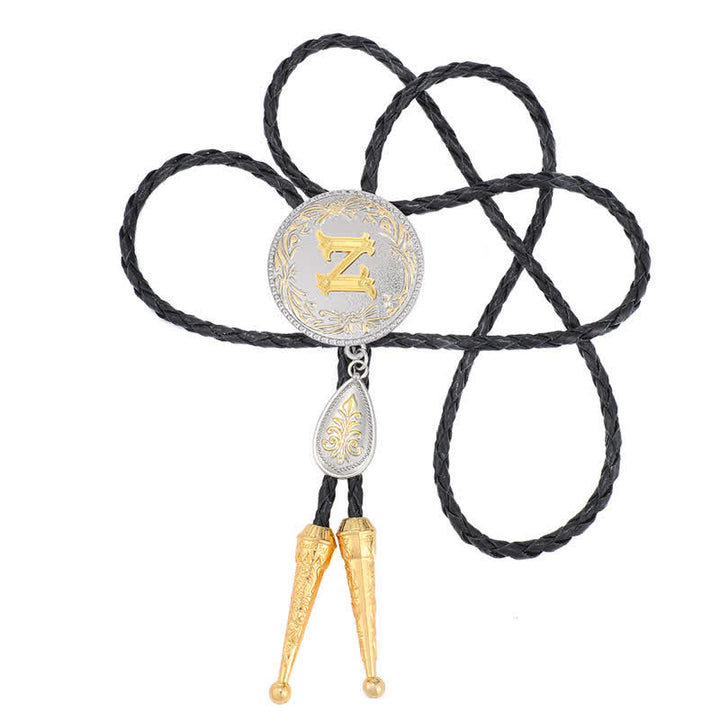 Cravate bolo avec initiales de A à Z et pendentif en forme de larme - image 51