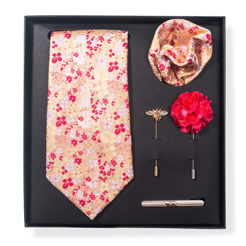 Ensemble de 5 pièces pour homme : pochette élégante, broche, corsage et cravate. - Style n° 11 - image 20