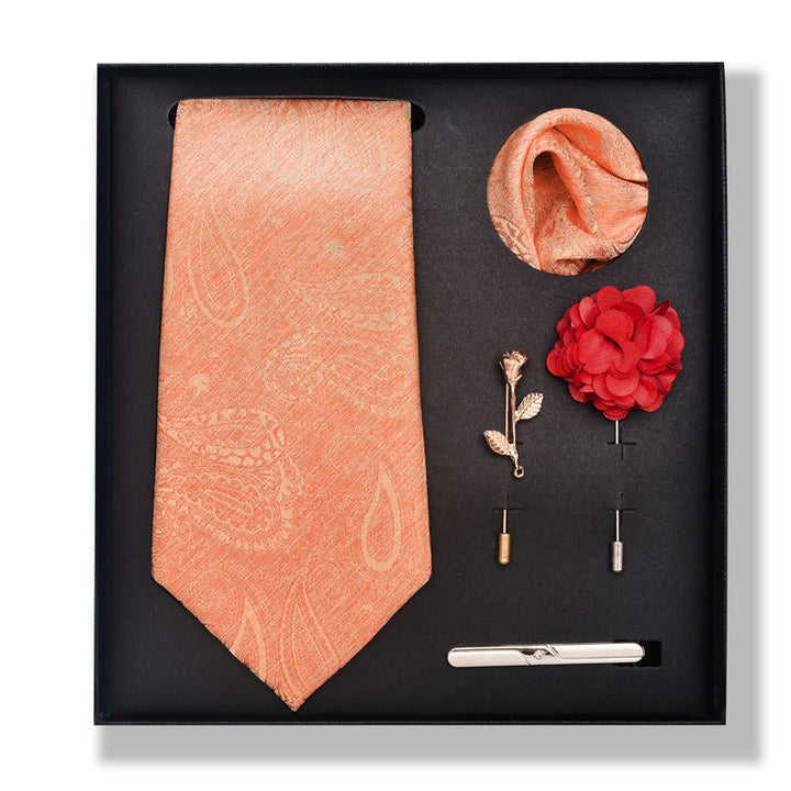 Ensemble de 5 pièces pour homme : pochette élégante, broche, corsage et cravate. - Style n° 10 - image 18