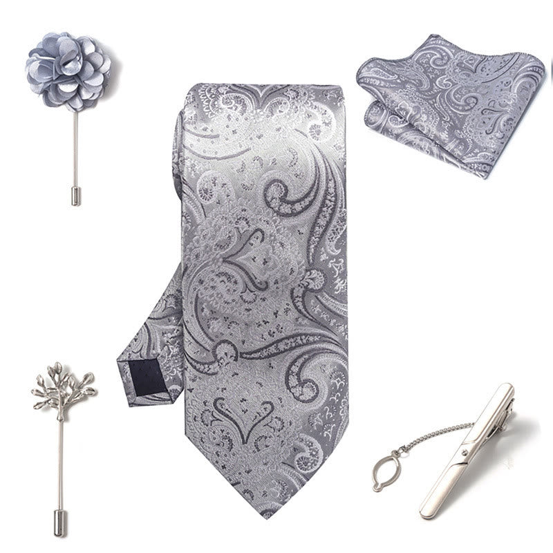 Ensemble de 5 pièces pour homme : pochette élégante, broche, corsage et cravate. - image 25