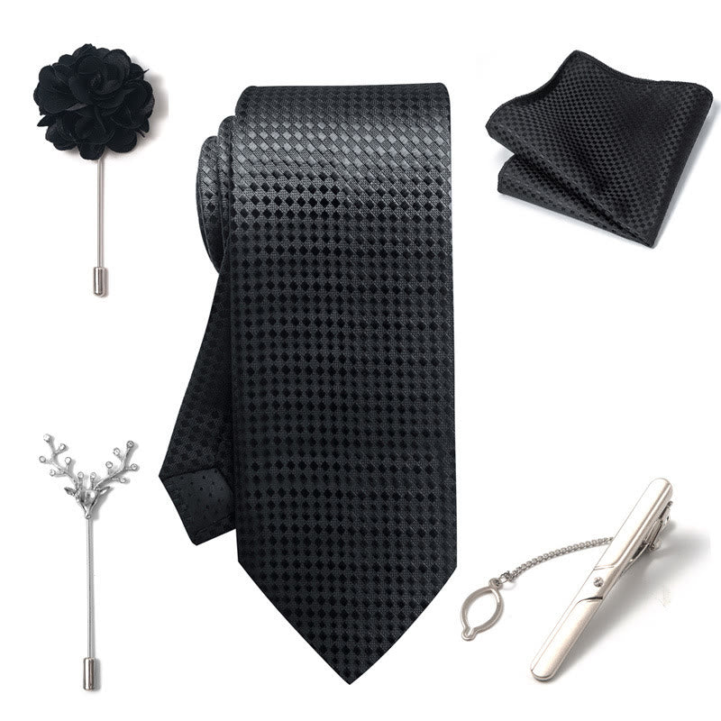 Ensemble de 5 pièces pour homme : pochette élégante, broche, corsage et cravate. - image 33