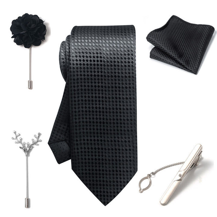 Ensemble de 5 pièces pour homme : pochette élégante, broche, corsage et cravate. - image 33