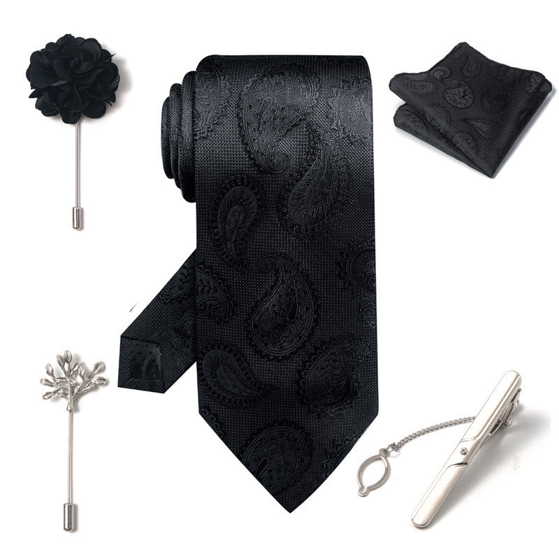 Ensemble de 5 pièces pour homme : pochette élégante, broche, corsage et cravate. - image 31