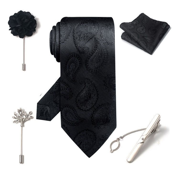 Ensemble de 5 pièces pour homme : pochette élégante, broche, corsage et cravate. - image 31