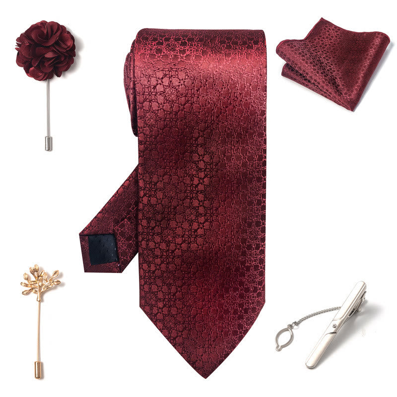Ensemble de 5 pièces pour homme : pochette élégante, broche, corsage et cravate. - image 7