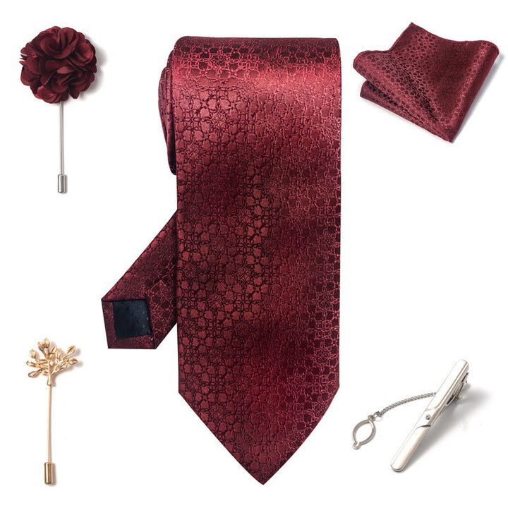 Ensemble de 5 pièces pour homme : pochette élégante, broche, corsage et cravate. - image 7