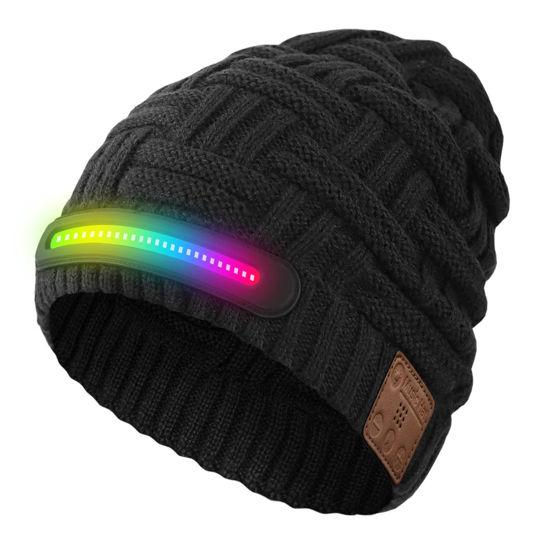 Bonnet d'hiver chaud et musical Bluetooth avec lumière - Style n° 1 - Lumière colorée + Bluetooth - M (22"-22 7/8") - image 9