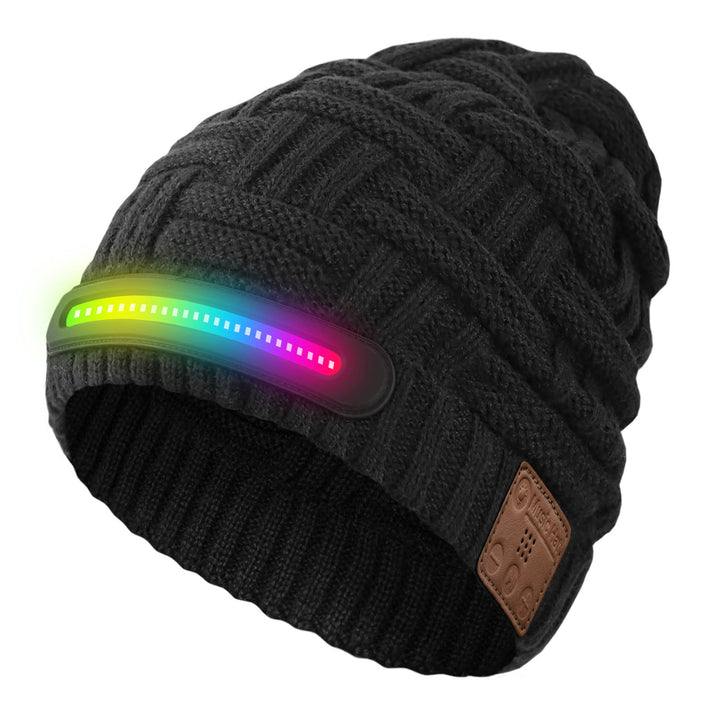 Bonnet d'hiver chaud et musical Bluetooth avec lumière - Style n° 1 - Lumière colorée + Bluetooth - M (22"-22 7/8") - image 9