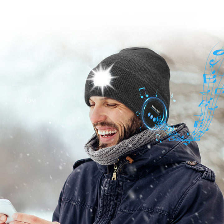 Bonnet Bluetooth avec musique d'hiver et éclairage LED - image 1
