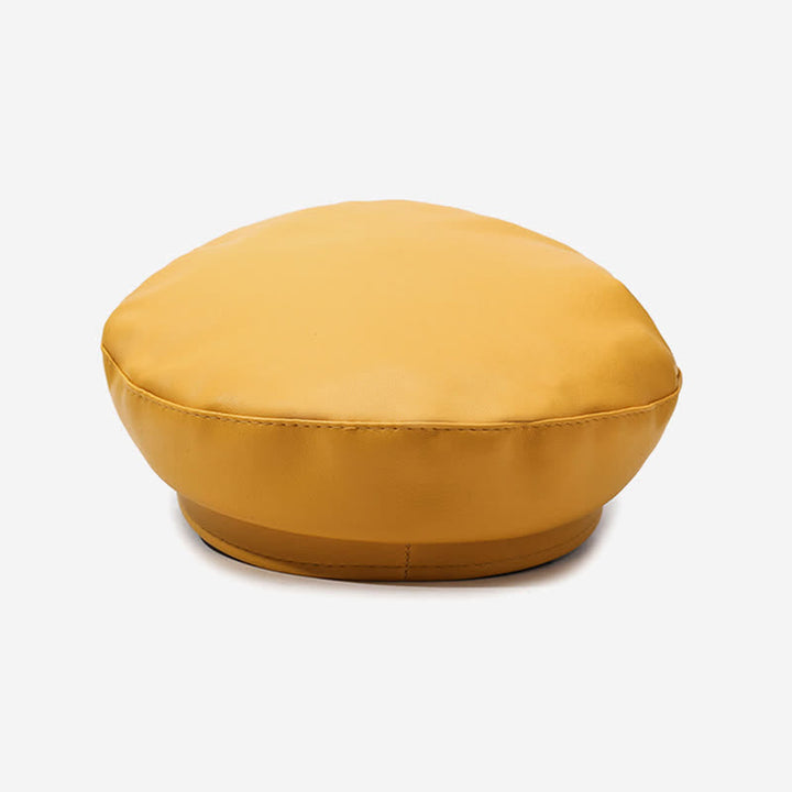 Béret en cuir de style militaire orné d'ancres et d'une chaînette - image 4