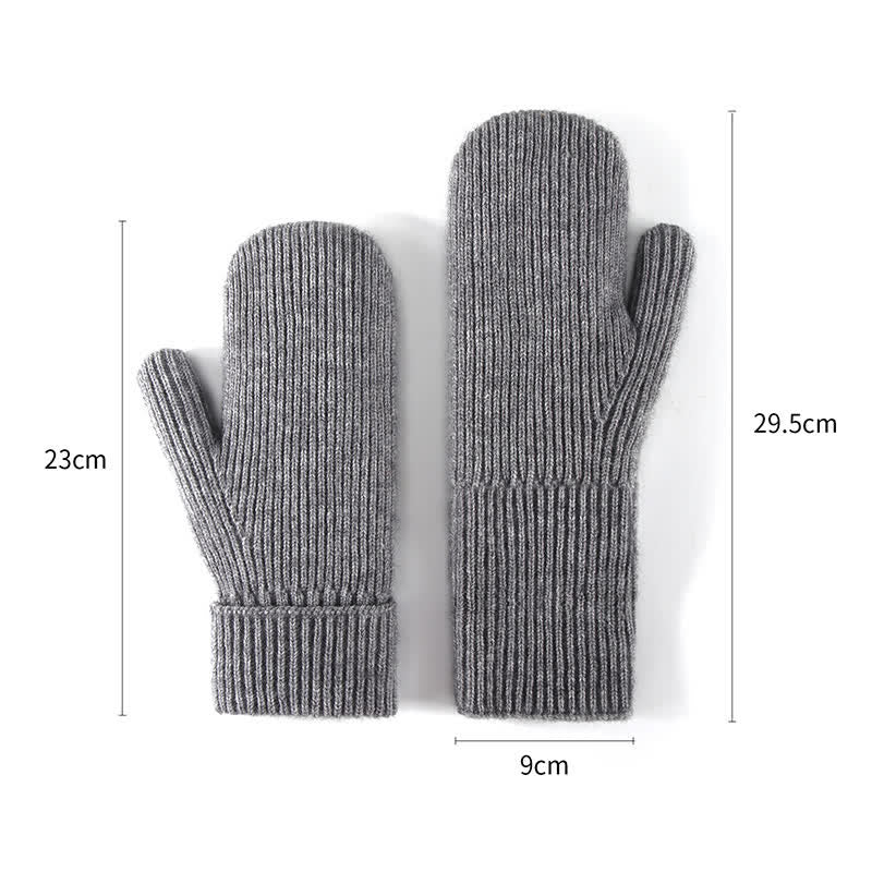 Gants tricotés doublés en polaire pour temps froid, doigts entiers, gants tricotés. - image 7